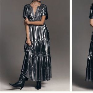 Anthropology somerset maxi dress- metallic